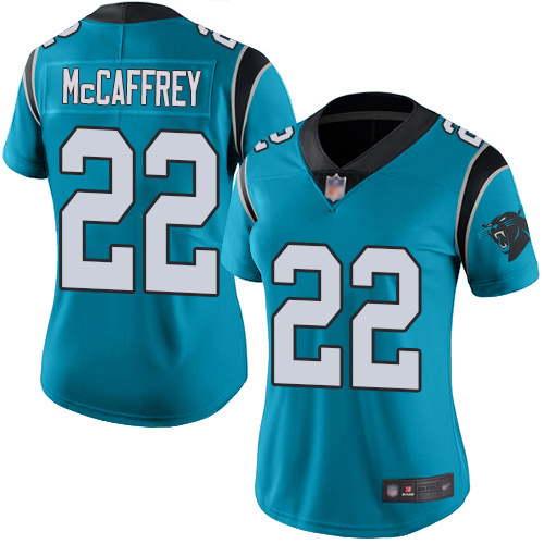 Carolina Panthers Limited Blue Women Christian McCaffrey Alternate Jersey NFL Football #22 Vapor Untouchable
